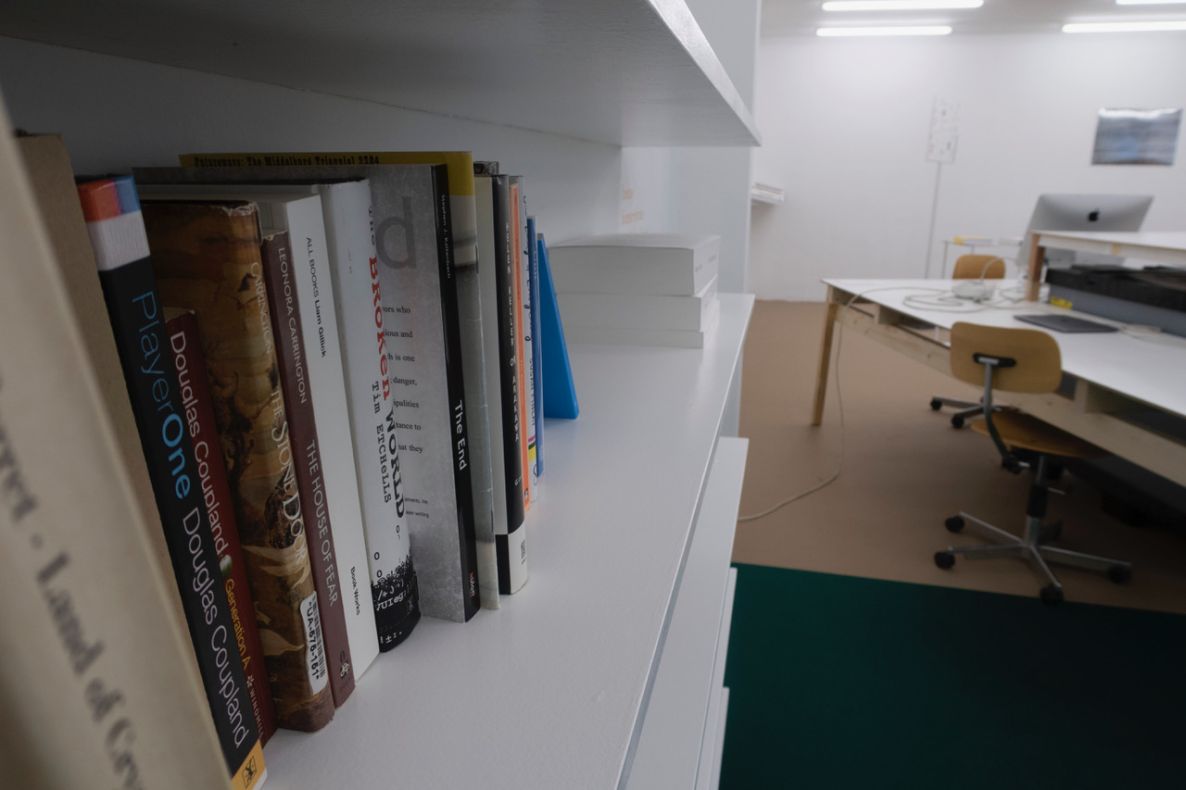 Installation view, The Book Lovers' Collection of Artists Novels, Editorial Thinking, Index, 2021
