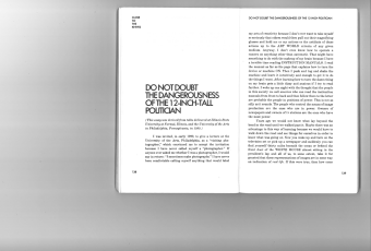 David Wojnarowicz, ”Do Not Doubt the Dangerousness of the 12–Inch–Tall Politician”, 1990